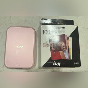 Canon IVY Mini Photo Printer Pink + 90 ZINK Sheets Bundle